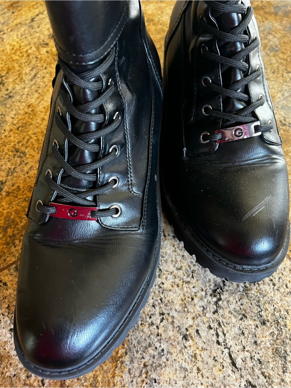GBG Los Angeles Black Over-the-Knee Lace-Up Combat Boots - Picture 6 of 9